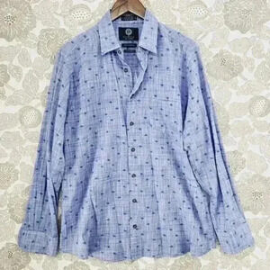 Viyella Tailored Fit Made In Canada palm tree Printed Button down Long sleeve L